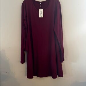 Burgundy Long Sleeve Dress
